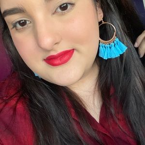 Blue tassel earrings